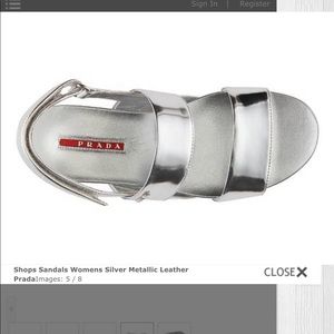 Silver Prada Sandals